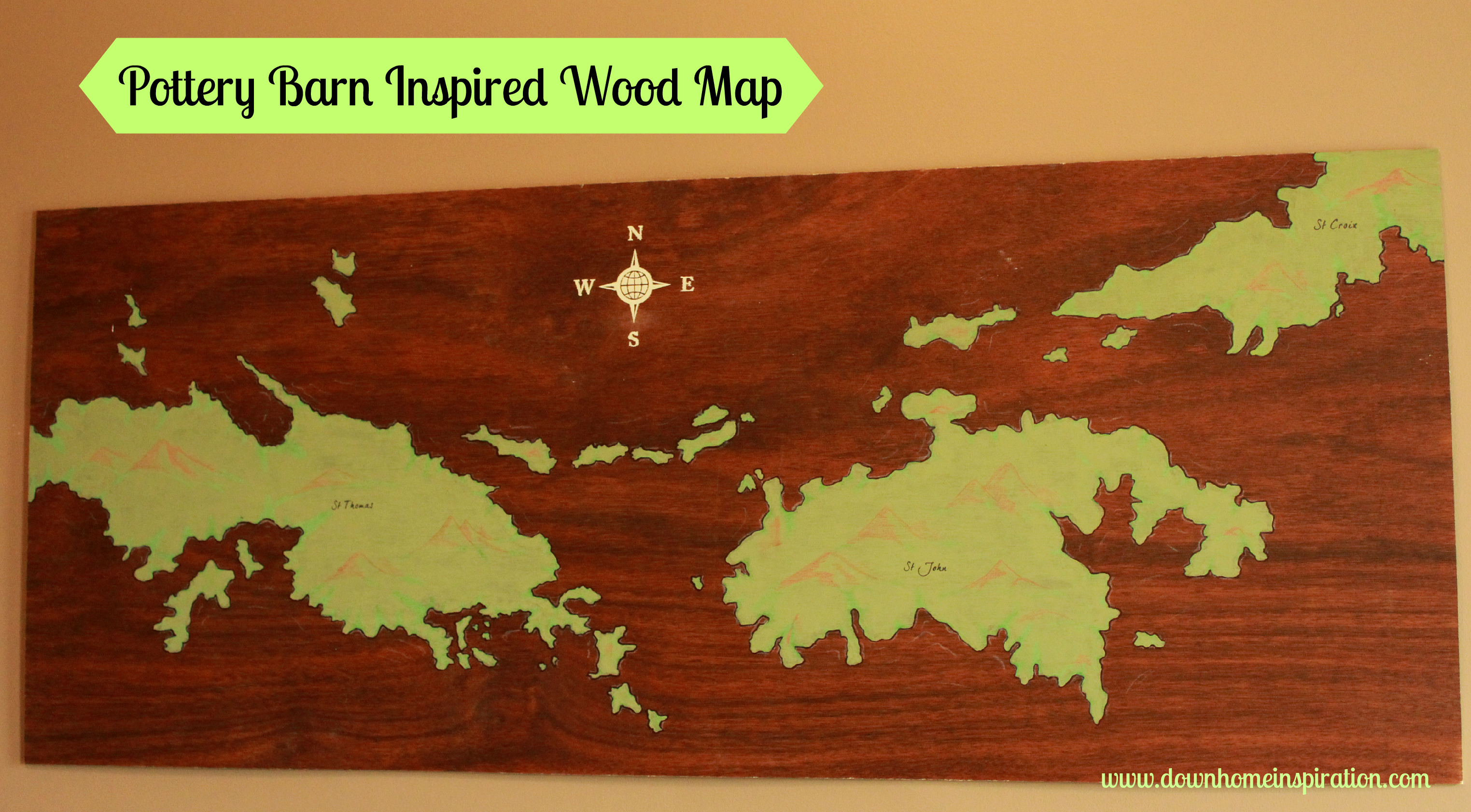 Pottery Barn Inspired Wood Map Down Home Inspiration