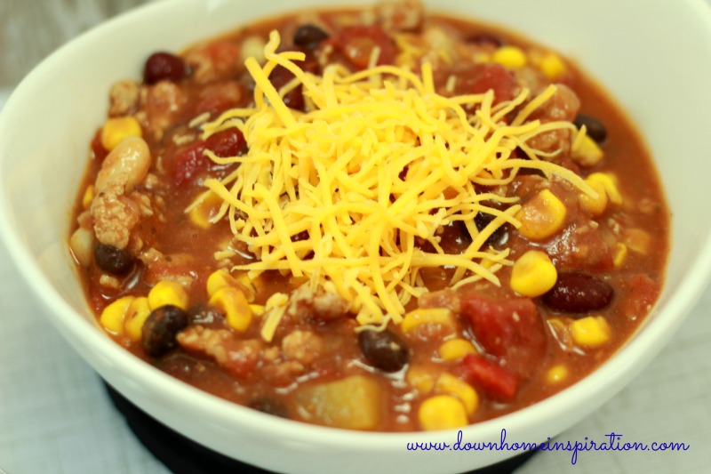 Hearty 3 Bean Chili - Down Home Inspiration