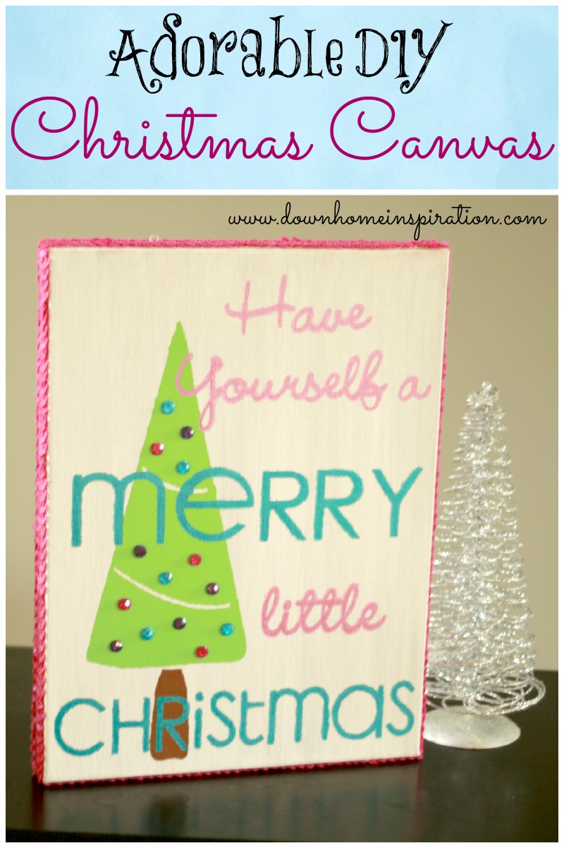 Christmas Gift Bow Painted Canvas Gift from Kids