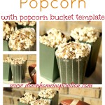 Chocolate Bacon Popcorn (with a popcorn bucket template)