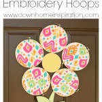 Spring Flower Wreath made with Embroidery Hoops