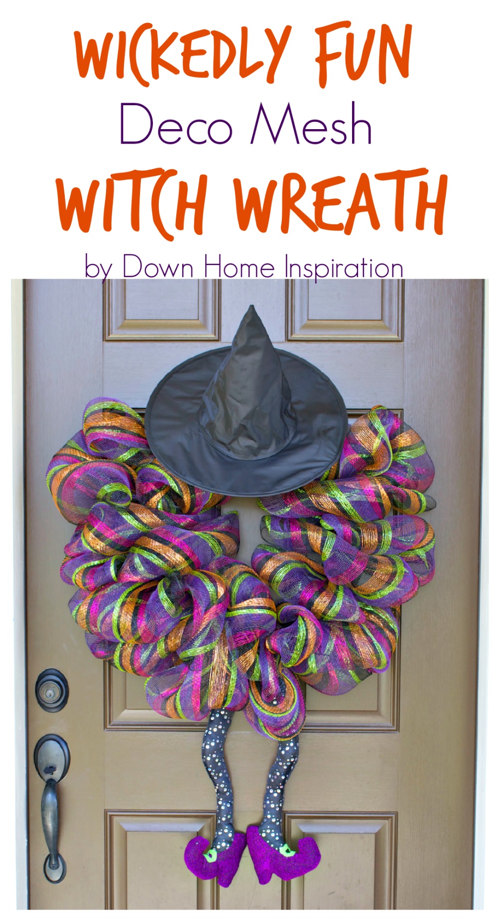 Wickedly Fun Deco Mesh Witch Wreath - Down Home Inspiration