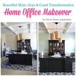 Home Office Makeover…Beautiful Mint, Gray & Coral Transformation