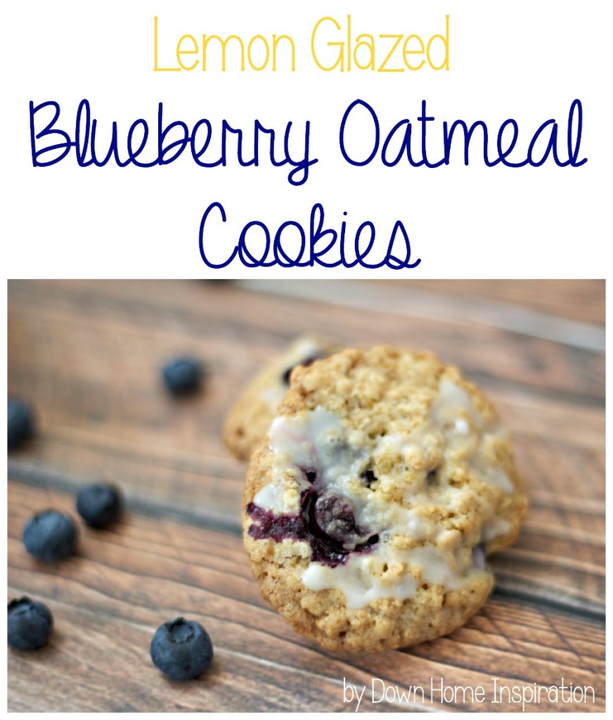 Lemon Glazed Blueberry Oatmeal Cookies - Down Home Inspiration