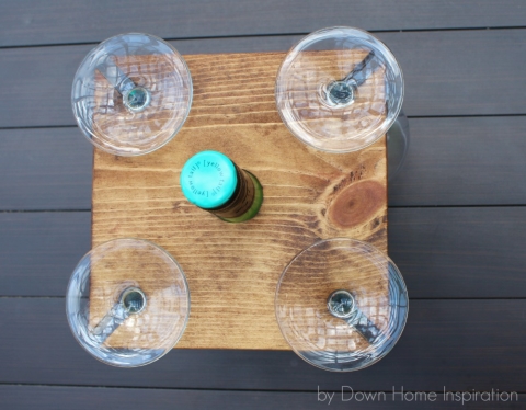 How to Make a DIY Holder for a Wine Bottle and Glasses - Down Home