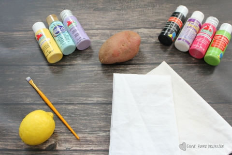 How to Easily Make Leaf Stamp Tea Towels for Fall - My Family Thyme